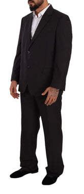 Domenico Tagliente Gray Polyester Single Breasted Formal Suit